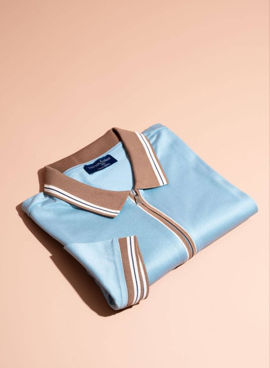 Zip Neck Collared Polo